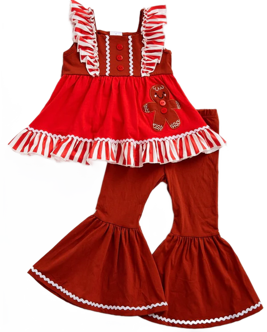 Embroidery appliqué gingerbread collection - girls set