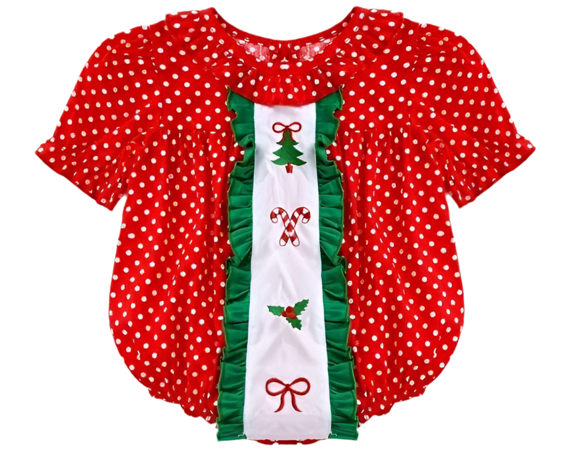 Christmas polkadot bubble embroidery