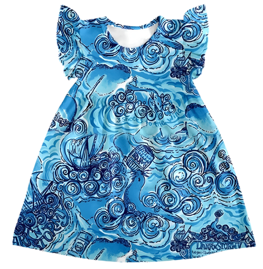 Ocean Wave Stormy Dress (final sale)