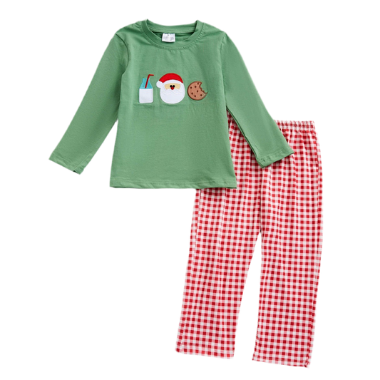 Santa cookies and milk boys pants set