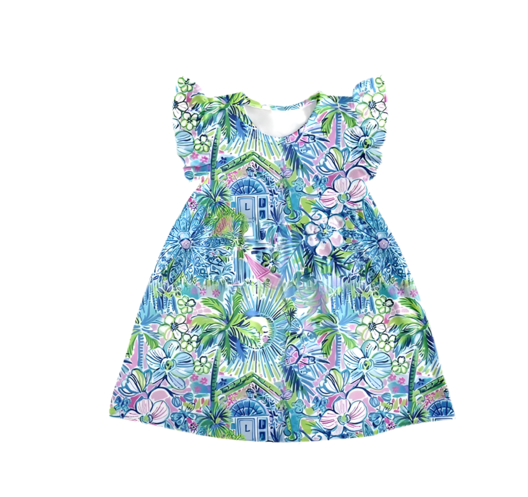 Watercolor house dress (final sale)