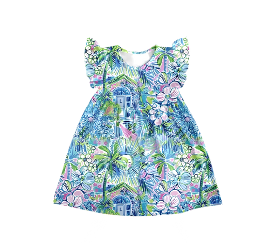 Watercolor house dress (final sale)