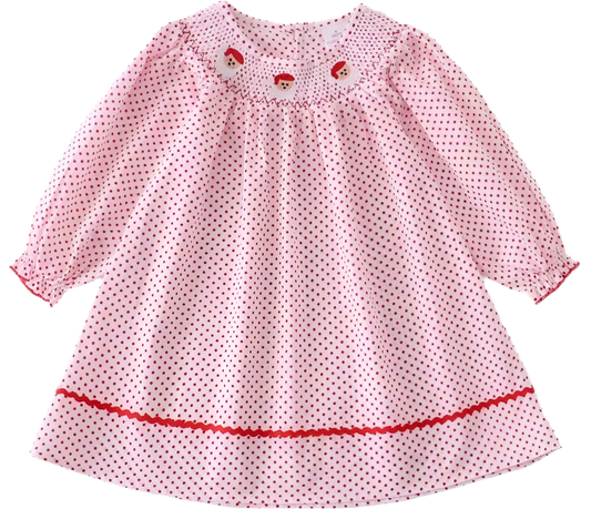 Smocked Santa Dress polka dot (final sale)