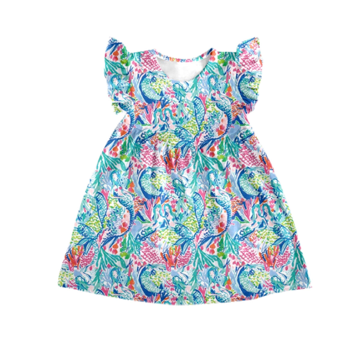 Mermaid watercolors dress (final sale)