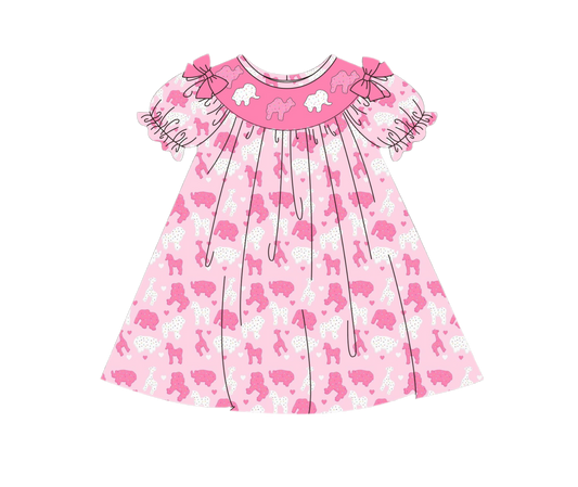 Preorder 25 - ETA March - Frosted Animal Cookies Collection - Smocked (machine) Dress